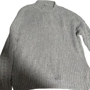 Gray Knit Mock Neck Sweater - Women's